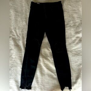 American Eagle Black Hi Rise Distressed Jeggings - Size 10